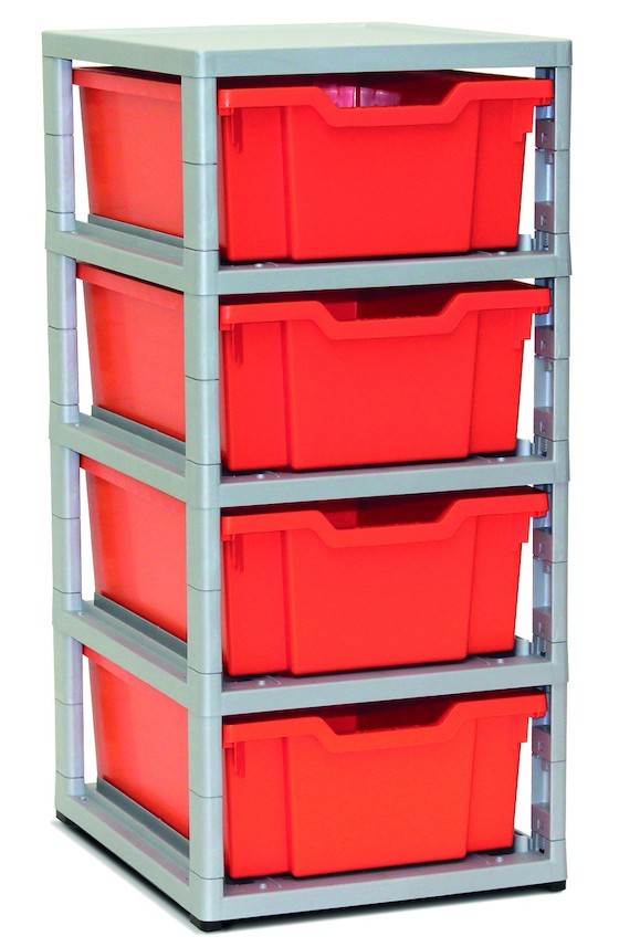 Стелаж пластиковий для зберігання дидактичного матеріалу (на 4 скрині F2)