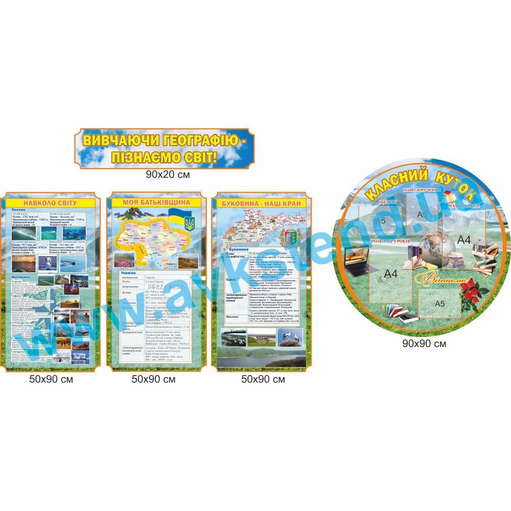 Комплект стендів для кабінету географії