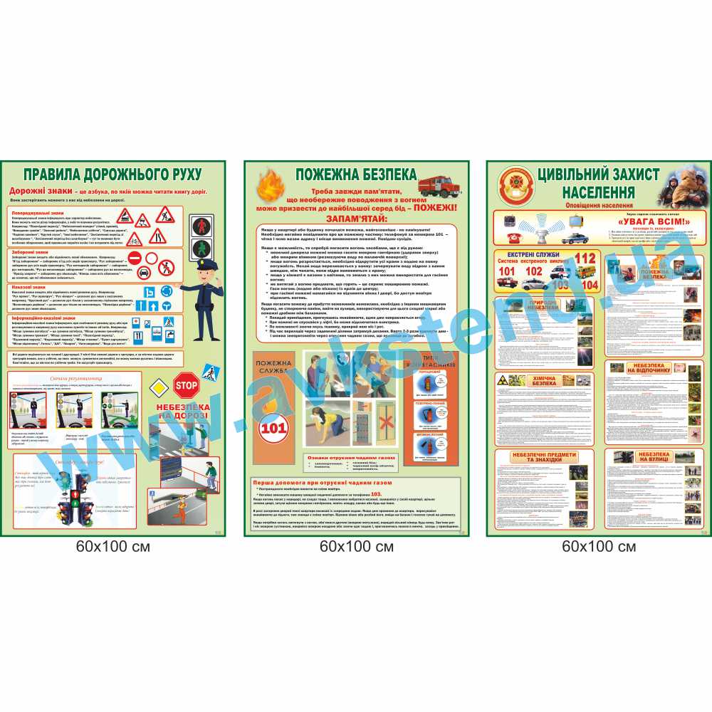 Комплект стендів для кабінету ОБЖ