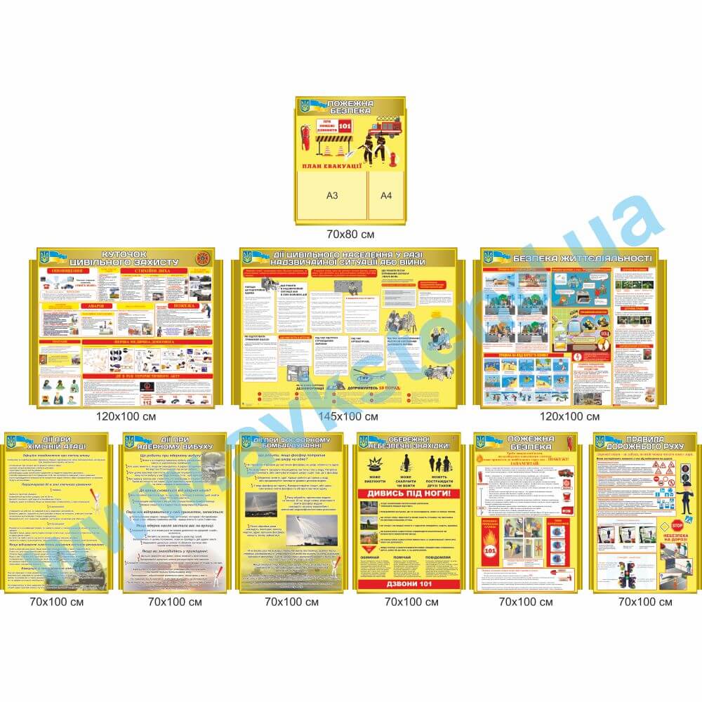 Комплект стендів з цивільного захисту
