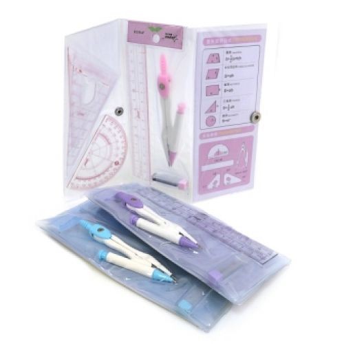 Набір інструменту для учня (лінійка, трикутник, циркуль, транспортир)