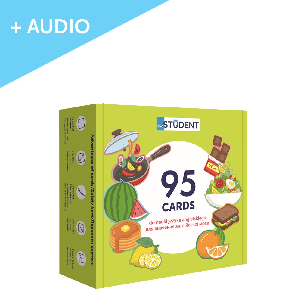 Картки для вивчення англійської для школярів - Здорове харчування + аудіо