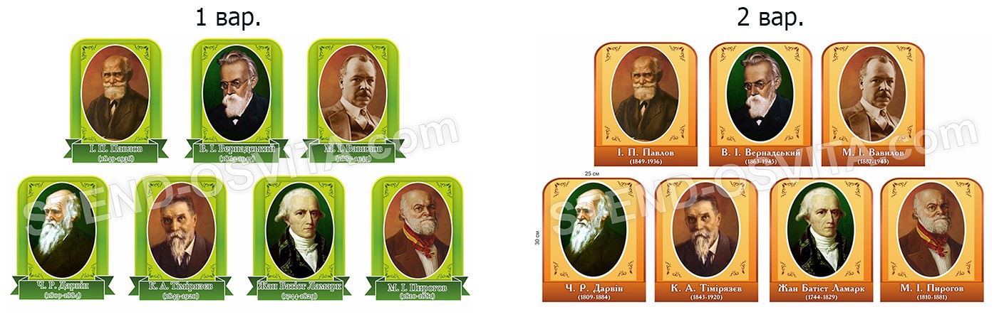 Портрети видатних біологів світу
