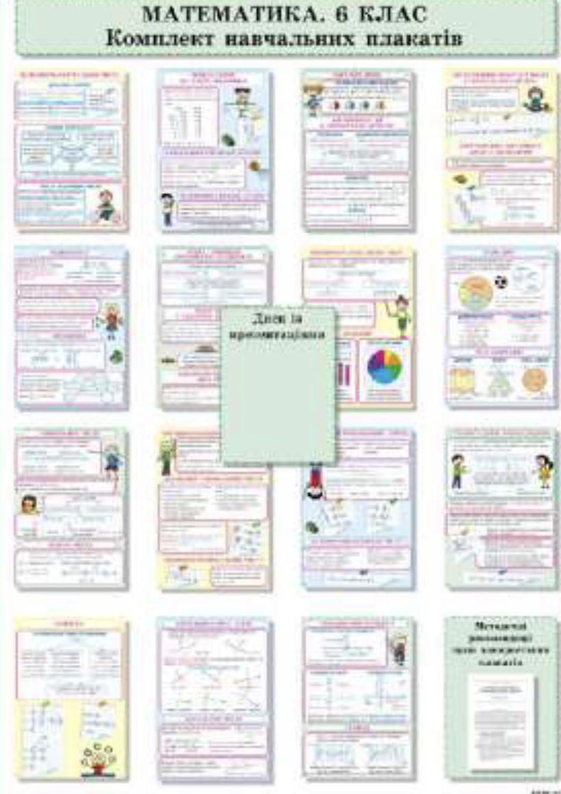 Комплект навчальних плакатів "Математика "5 клас