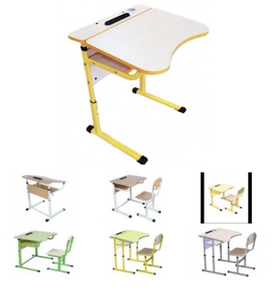 Стіл учнівський 1-місний з полицею, з регулюванням кута нахилу стільниці, для ростових груп № 3-5