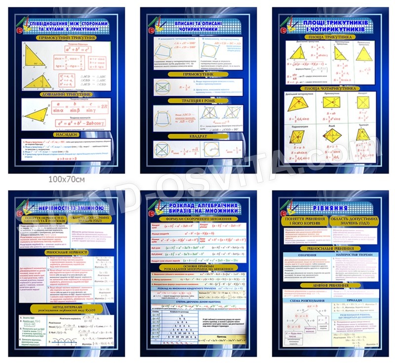 Комплект стендів для кабінету математики №3