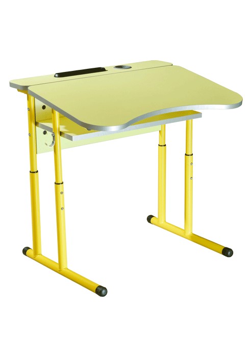 Стіл учнівський 1-місний антисколіозний з площадкою №4-6, регулюємий по висоті, з полицею