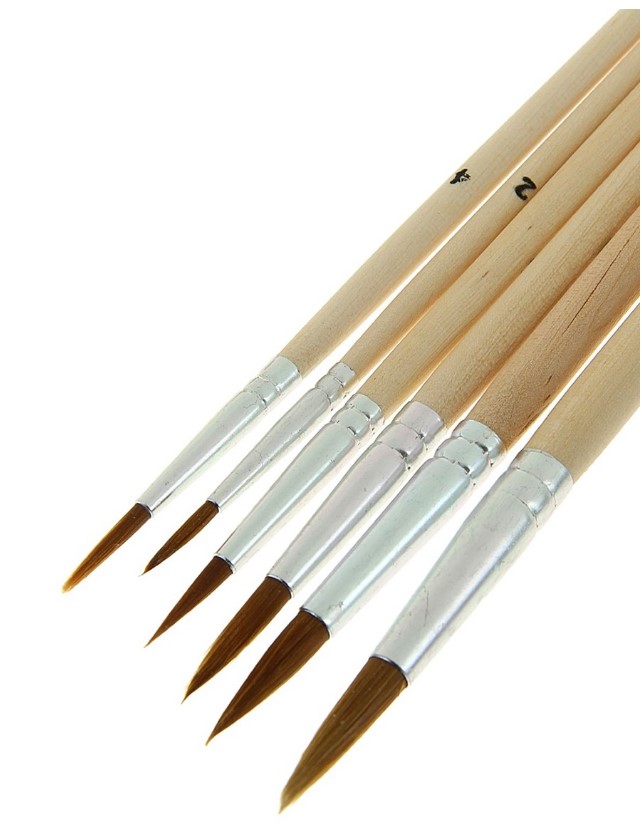 Набір круглих пензлів 6 шт.