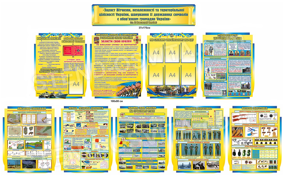 Комплект стендів з військово-патріотичного виховання