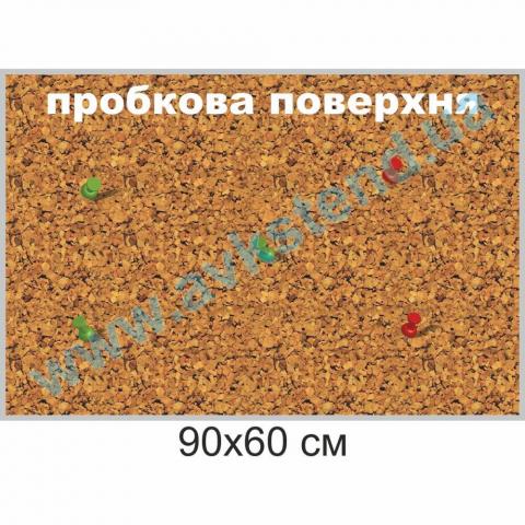 Багатофункціональна коркова дошка в рамці з алюмінієвого профілю з завісами