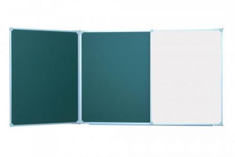 Дошка аудиторна на п'ять комбінованих робочих поверхонь під крейду та маркер