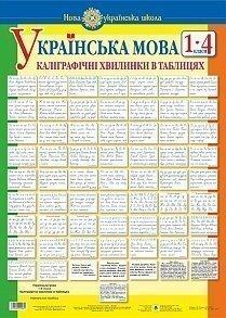 Українська мова. 1-4 класи. Каліграфічні хвилинки в таблицях (64 таблиці). НУШ