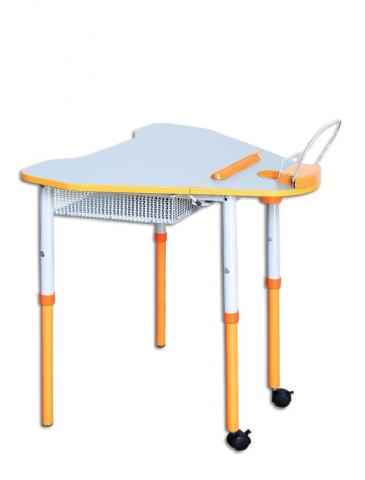 Стіл мобільний з регулюванням висоти та нахилу стільниці, з полицею