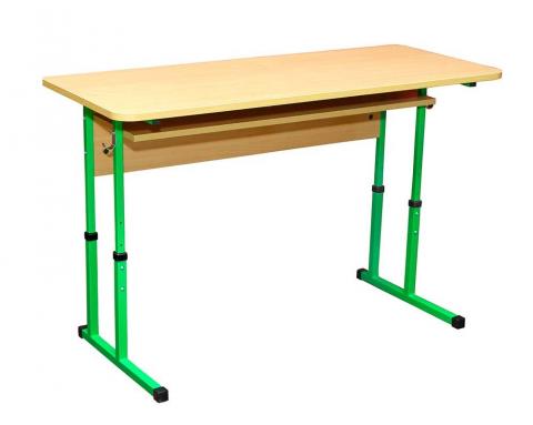 Стіл учнівський 2-місний з полицею, регулюється на ростові групи № 4-6