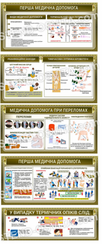 Комплект стендів з медичної допомоги Комплект стендів з медичної допомоги