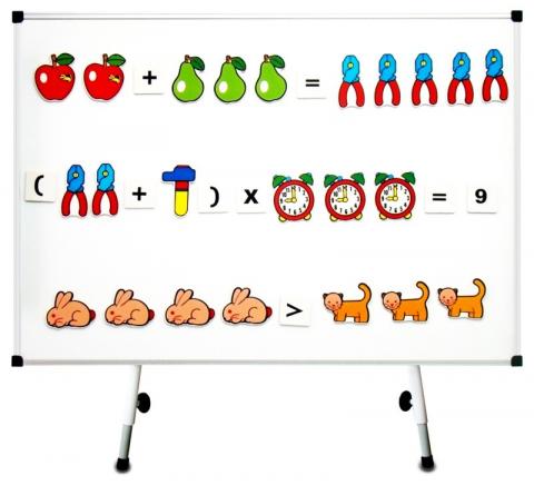 Каса цифр і лічильного матеріалу на магнітному кріпленні (140 елементів)