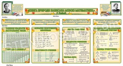 Комплект стендів для кабінету математики №8