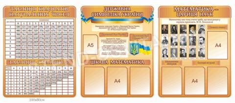 Комплект стендів для кабінету математики №10