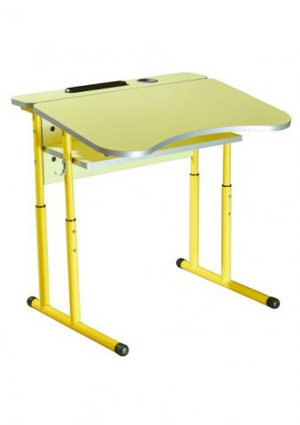 Стіл учнівський 1-місний антисколіозний з площадкою №4-6, регулюємий по висоті, з полицею