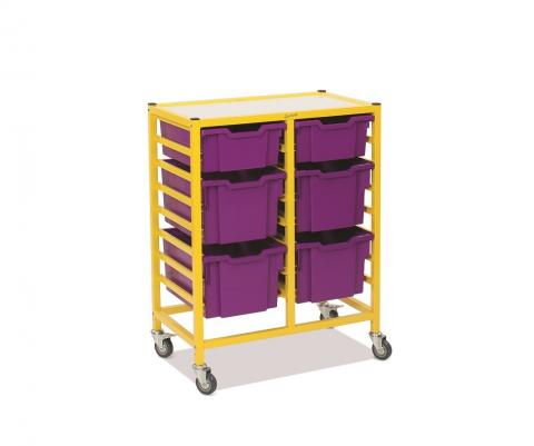 Мобільний стелаж металевий для зберігання дидактичного матеріалу (з 6 скринь F2х2 + F3х4)