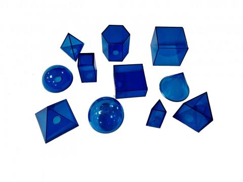 Набір моделей геометричних тіл (кольоровий пластик)