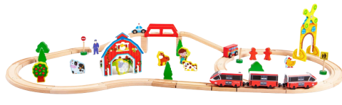 Дерев'яна залізниця з потягом